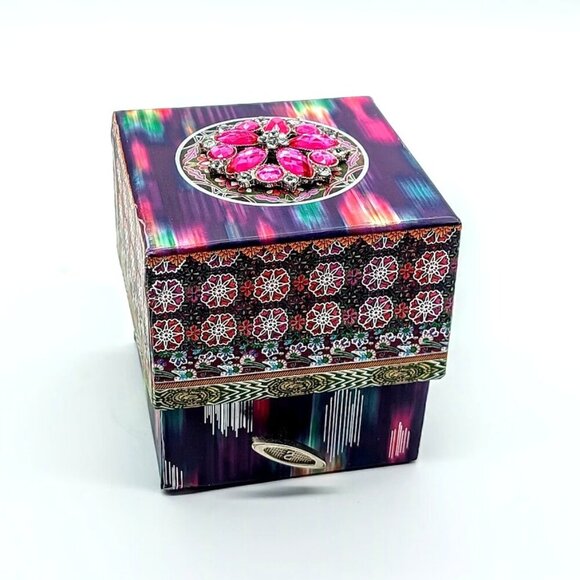 Punch Studio Pink Crystal Square Music Box - Beethoven Ode to Joy - Picture 1 of 7
